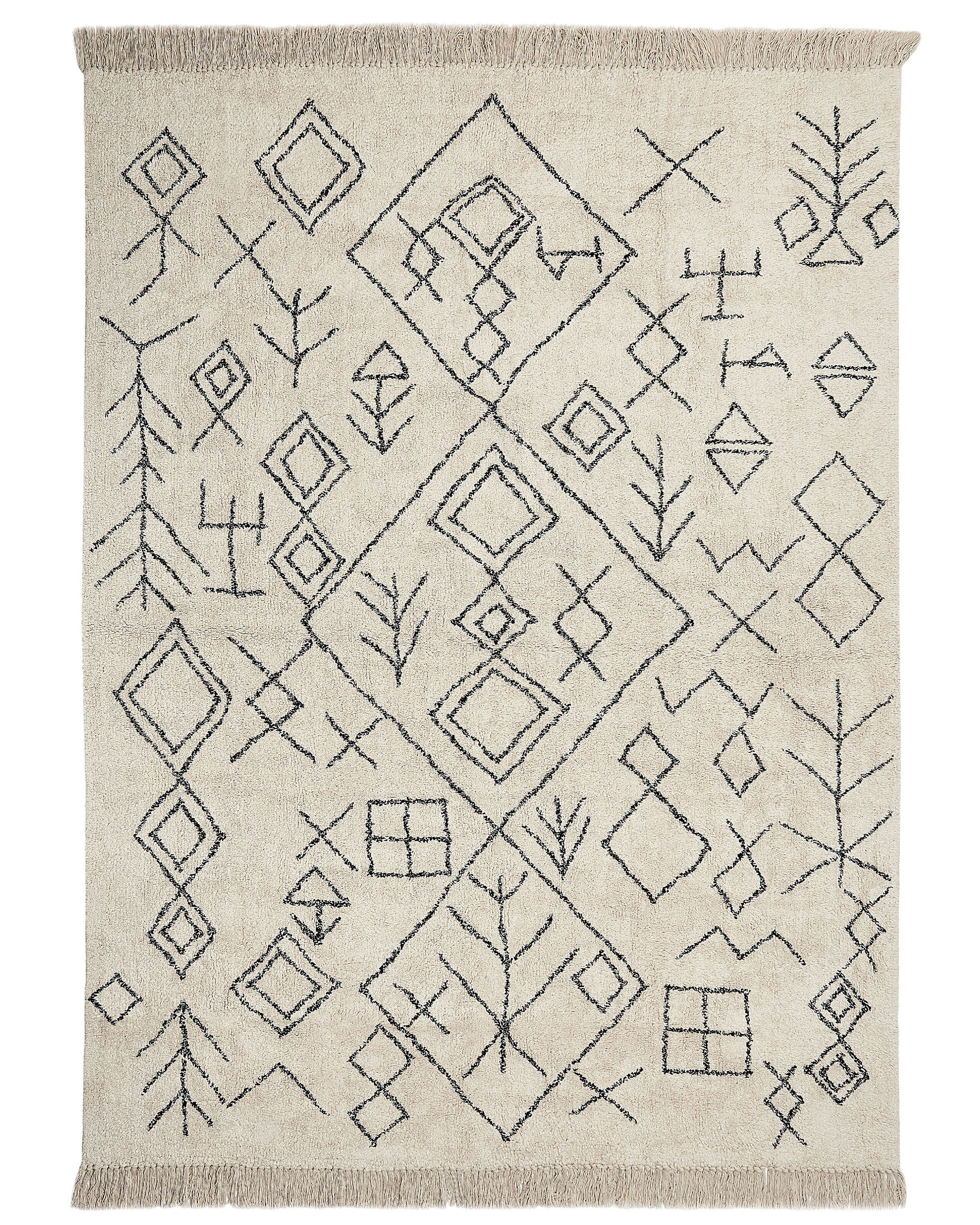 Dywan bawełniany 160x230 cm beżowy