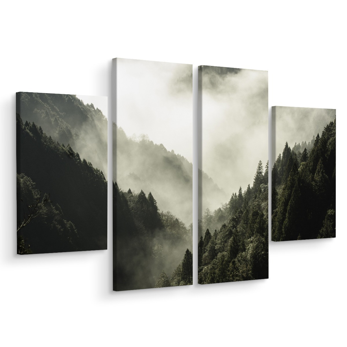 Obraz 4-Częściowy LEŚNY PEJZAŻ Natura 3D 200x150cm