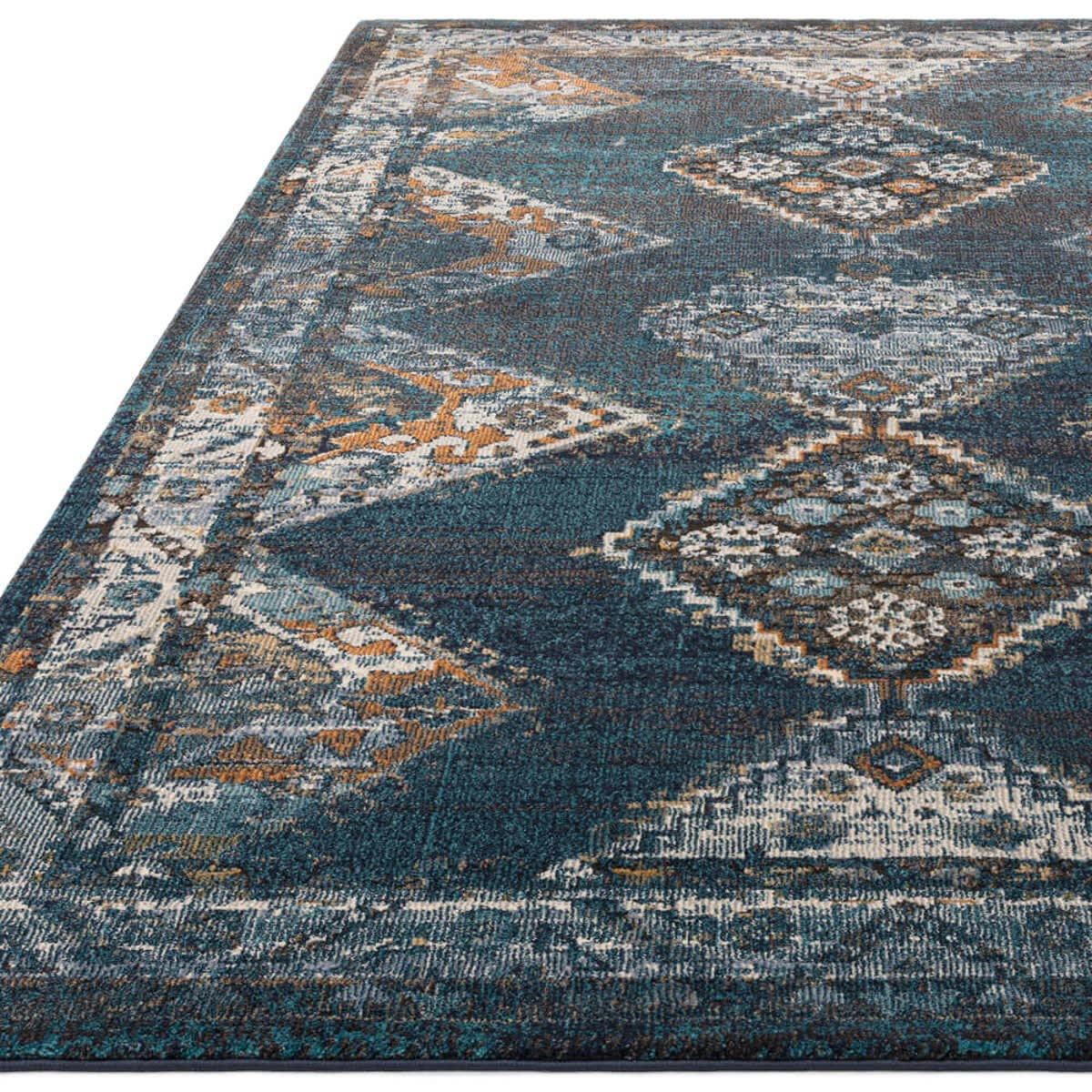 NAKI - Tapis de salon en polypropylène bleu 120x170 cm