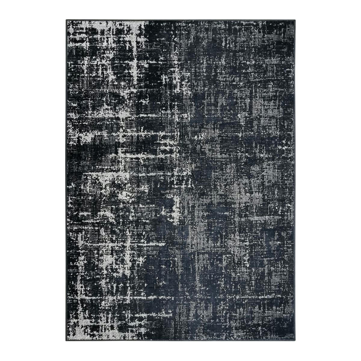 STELLE - Tapis effet patiné vintage gris/noir 160x230