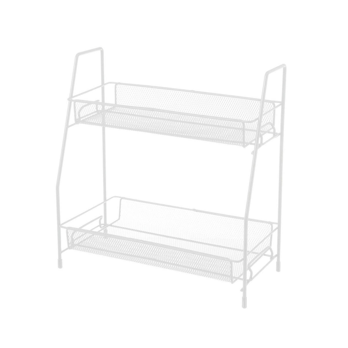 MÉTAL - Organisateur pour salle de bain métal blanc