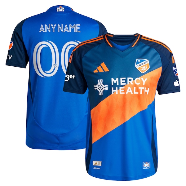 FC Cincinnati adidas 2025 Orange and Blue Legacy Kit Authentic Custom Jersey - Blue