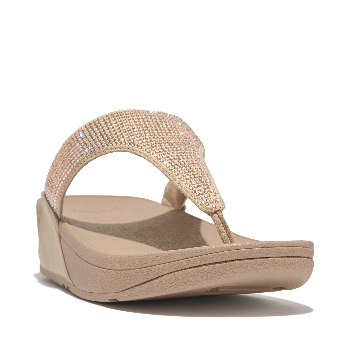 FitFlop - LULU CRYSTAL EMBELLISHED TOE-POST - Beige