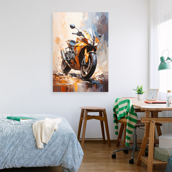 Obraz młodzieżowy do salonu biura, Motocykl sportowy 20x30