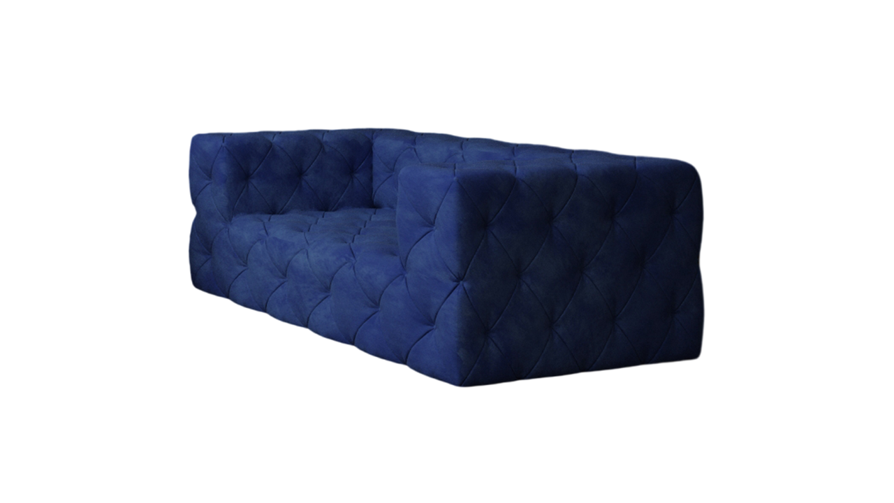 Ropez Fresco sofa 2 osobowa pikowana welur granatowy