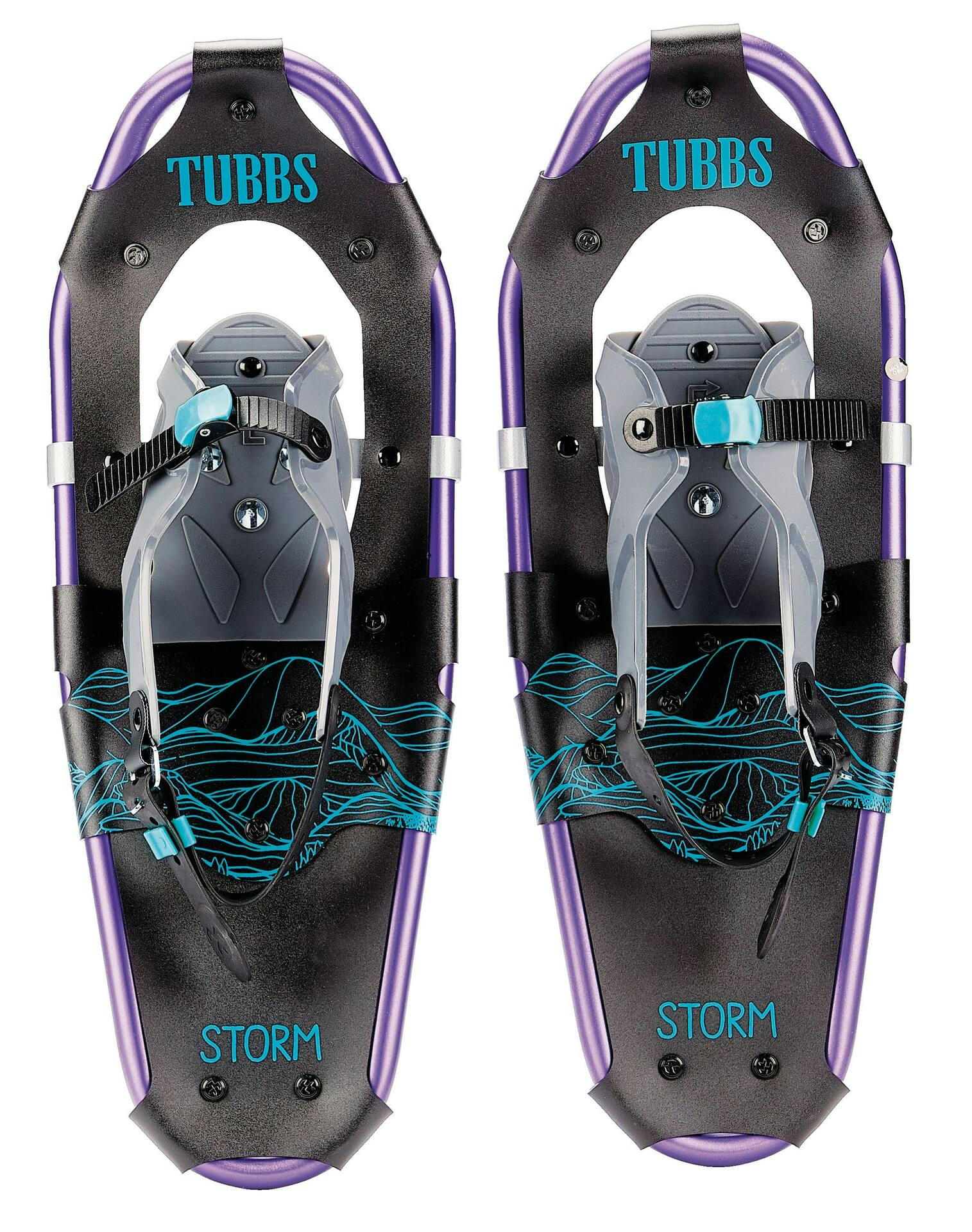 Tubbs Storm Kids' Lightweight Aluminium Snowshoes w/ Adjustable Bindings, Purple, 19-In