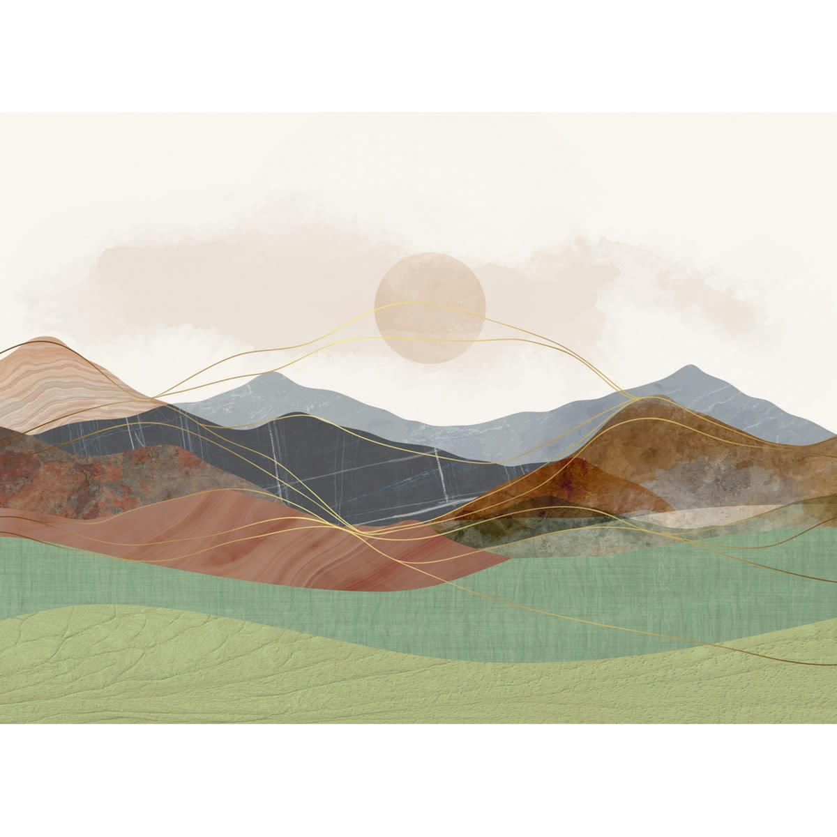 YOAKE - Papier peint panoramique motif imprimé Multicolore 384x280cm