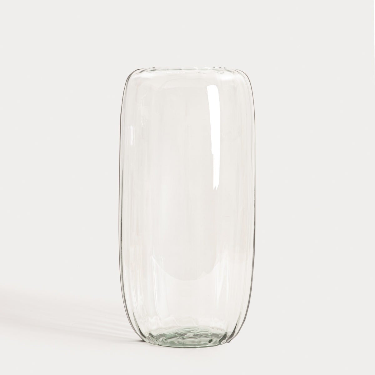 Wazon LUKI ryflowany transparentny ze szkła z recyklingu 13x45 cm