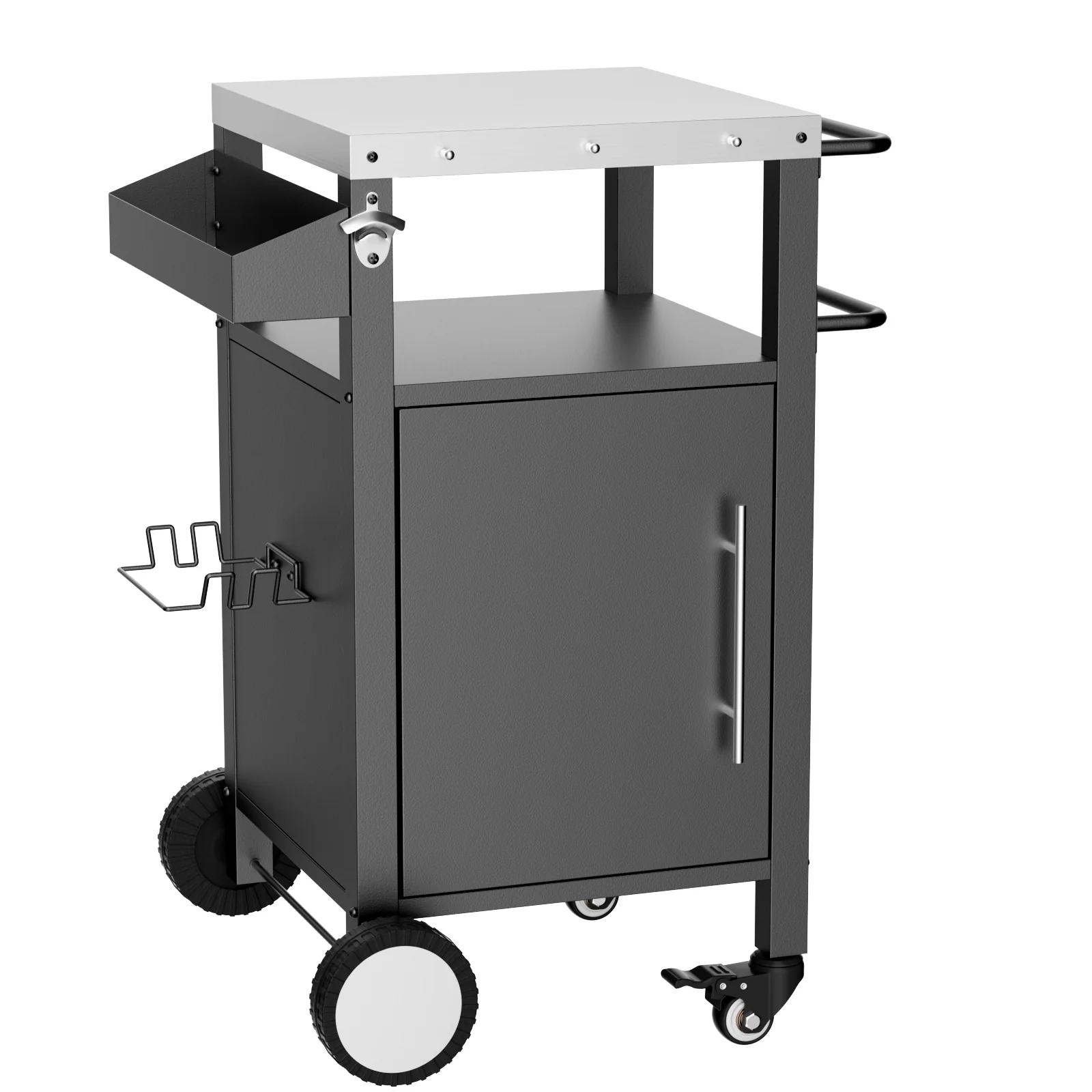 Outdoor Grill Cart with Patio Furniture, Outdoor Grill Table with Storage,Rolling Bar Cart Outdoor BBQ Cart