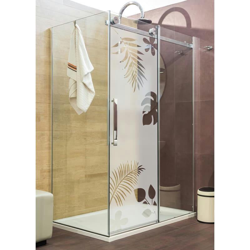 - Film Occultant feuilles exotiques pour Vitre/Douche 120x35cm