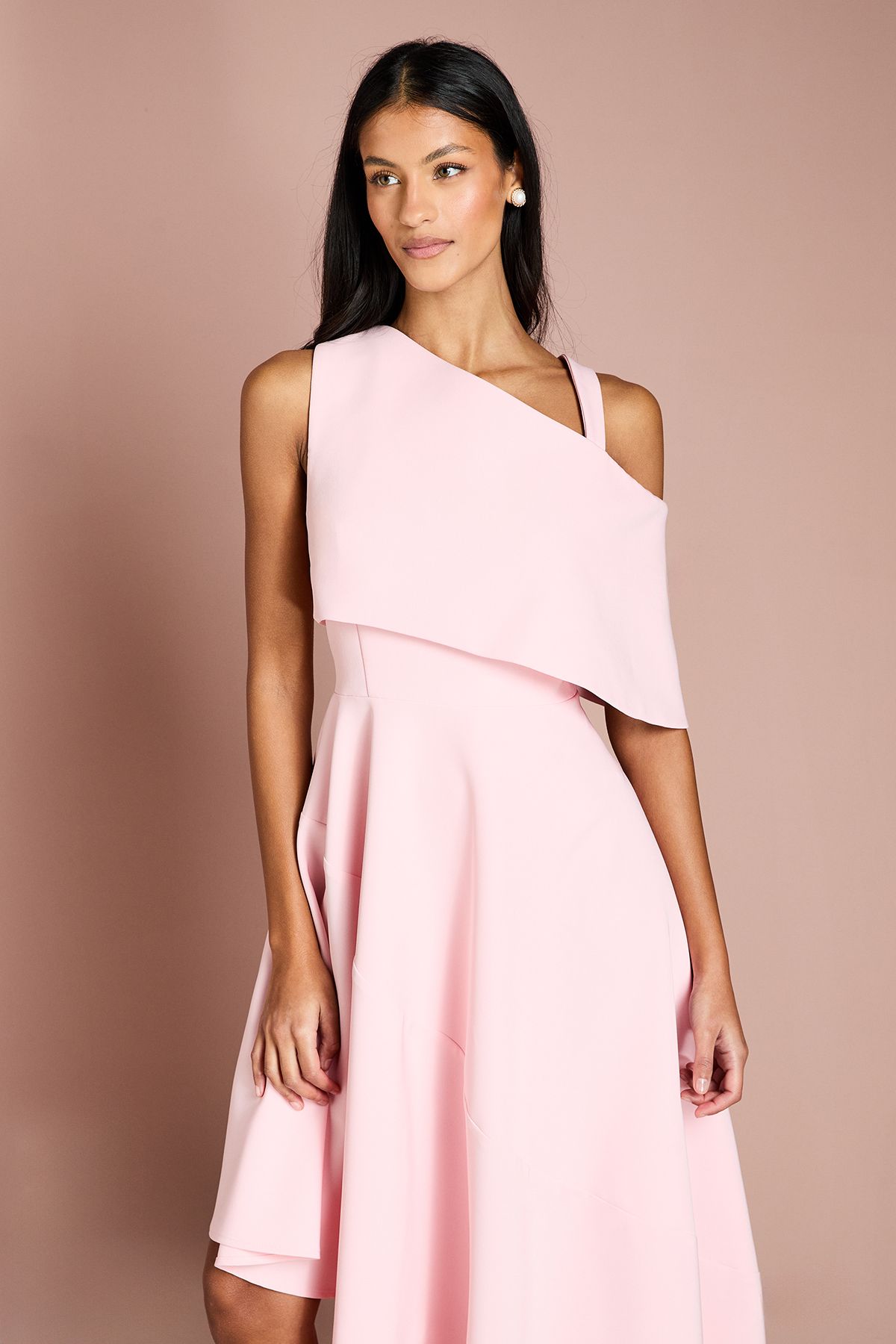 Coast Petite Asymetric Crepe Midi Dress