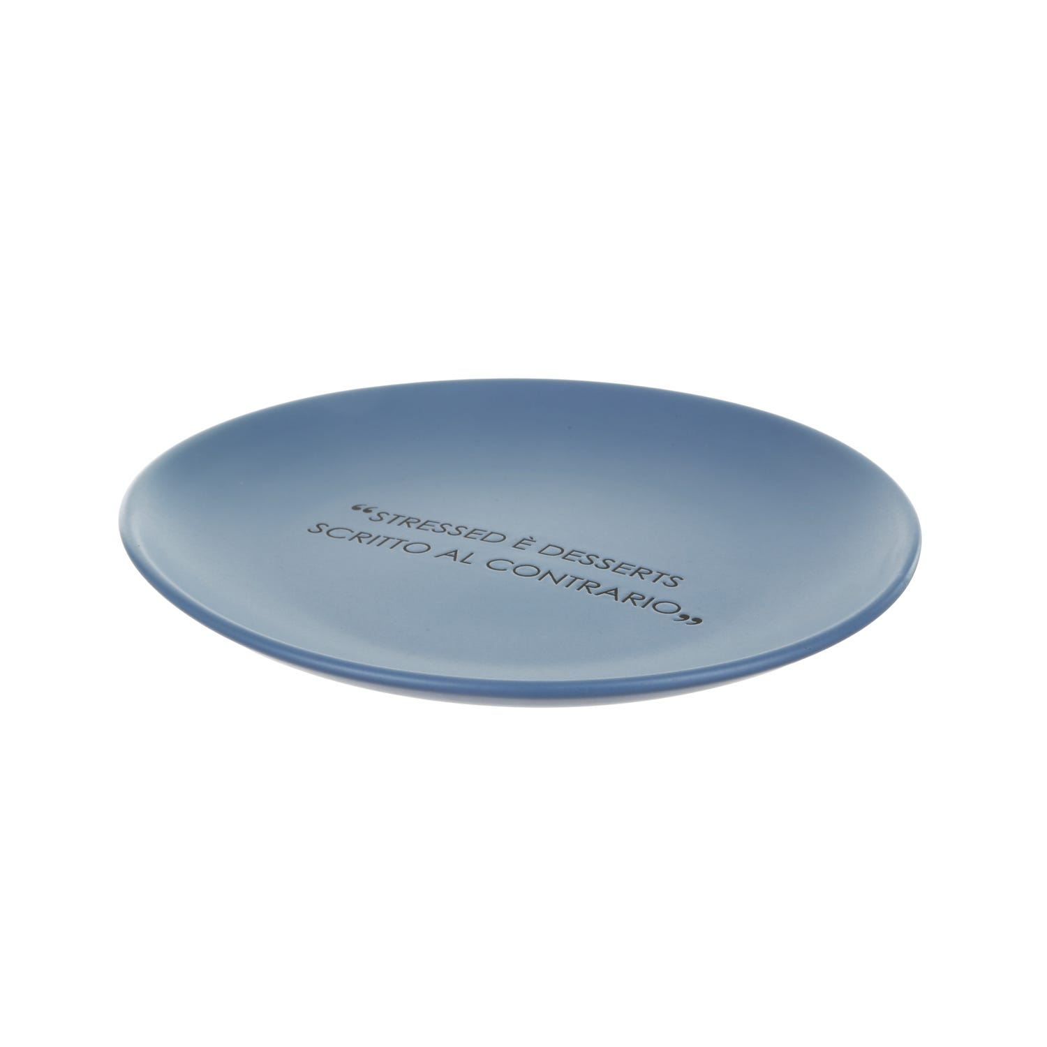 Piatto frutta ottanio 19 cm stoneware scritta Quotes