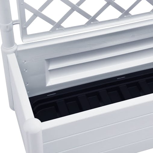 NNEVL Garden Planter with Trellis 100x43x142 cm PP White