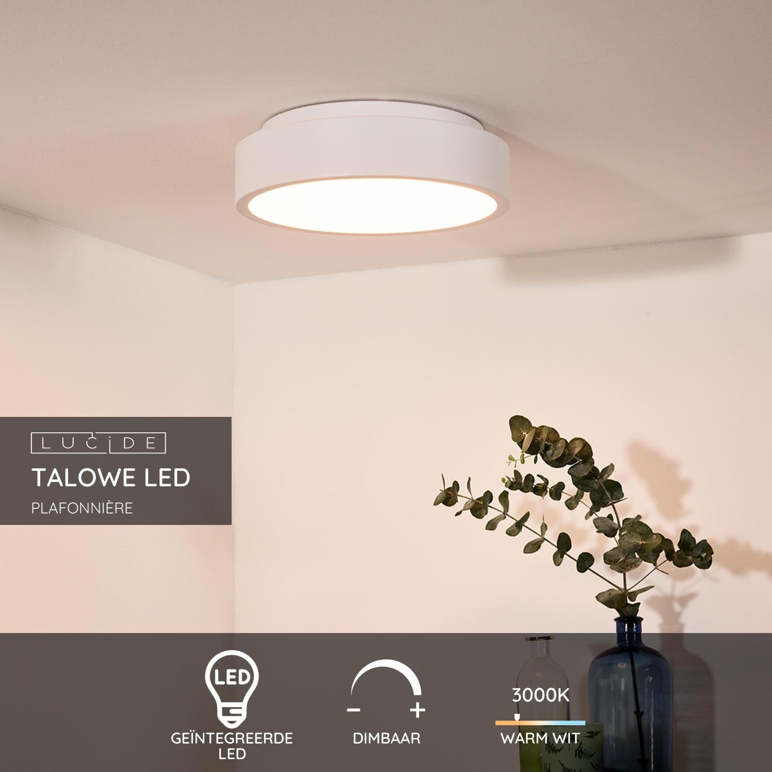 Lucide TALOWE LED Plafonnière - Wit