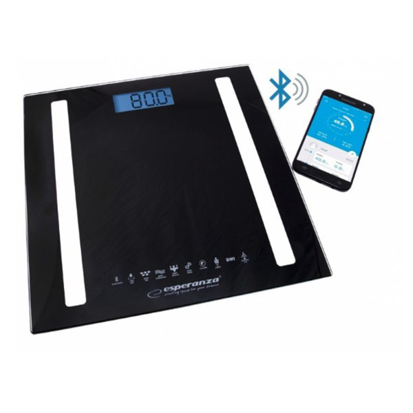 Waga łazienkowa Bluetooth Esperanza EBS016K czarna 180 kg BMI