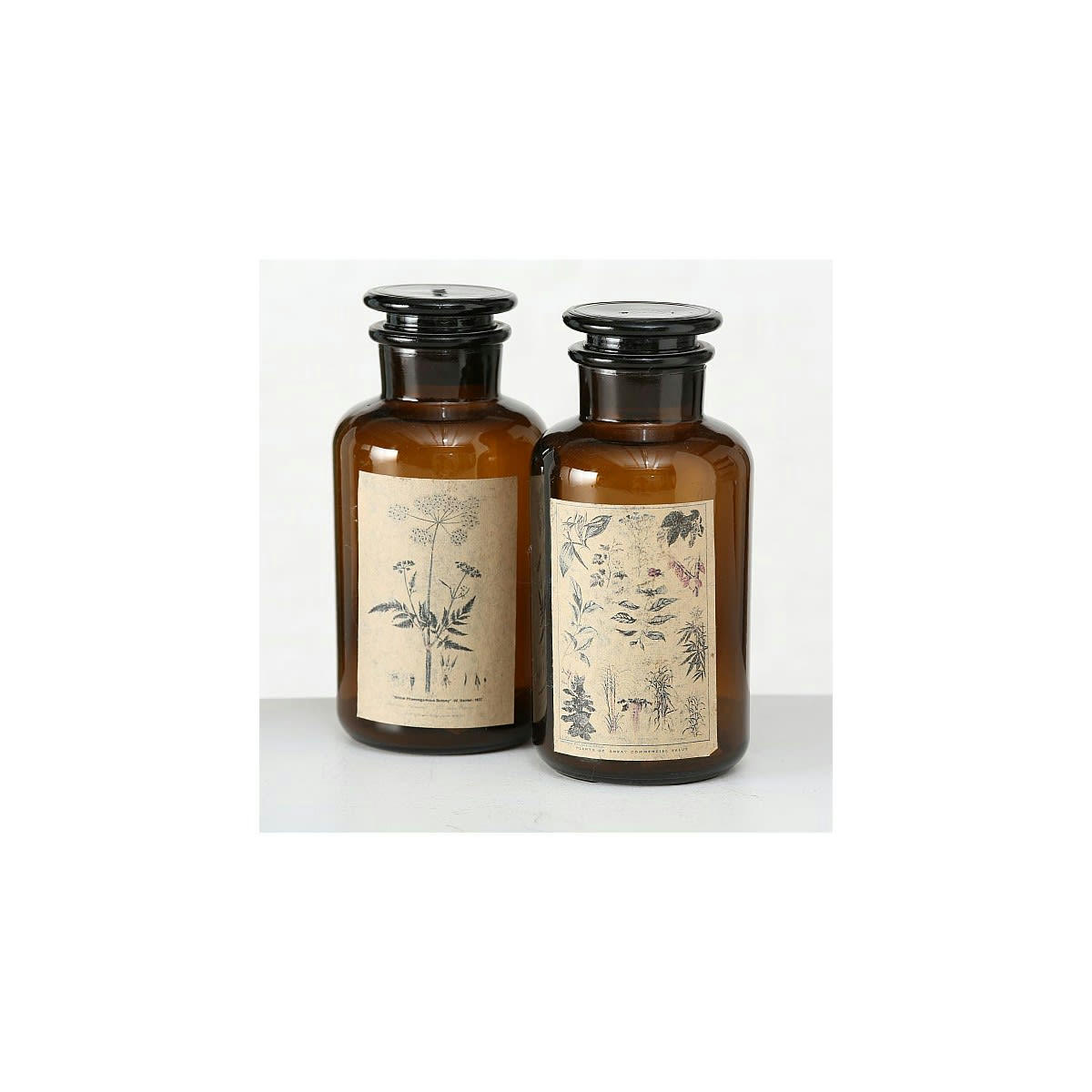 APOTHICAIRE - Set de 2 flacons décoratifs en verre H22cm