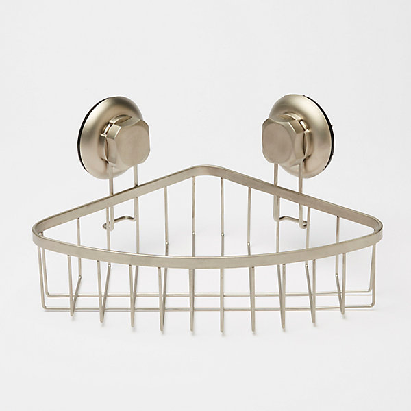 Panier d'angle Tenno avec ventouse pour douche acier chromé et ABS GoodHome