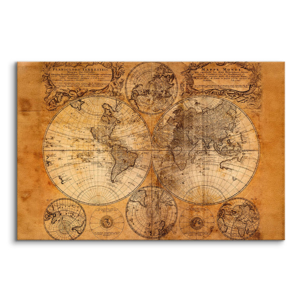 Obraz na Płótnie Stara Mapa Świata 30x20cm