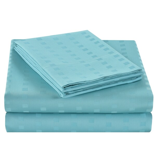 Spring Home 1200 Thread Count 100% Egyptian Cotton Deep Pocket Dobby Striped Sheet Set