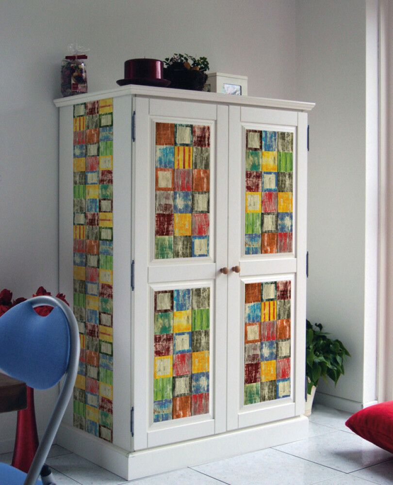 DEKORFOLIE D-C-FIX BAHIA FLERFARGET RUTETE SELVKLEBENDE 45X2