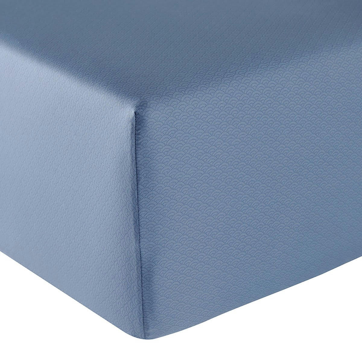 INDIRA - Drap housse satin bleu foncé 160x200 cm