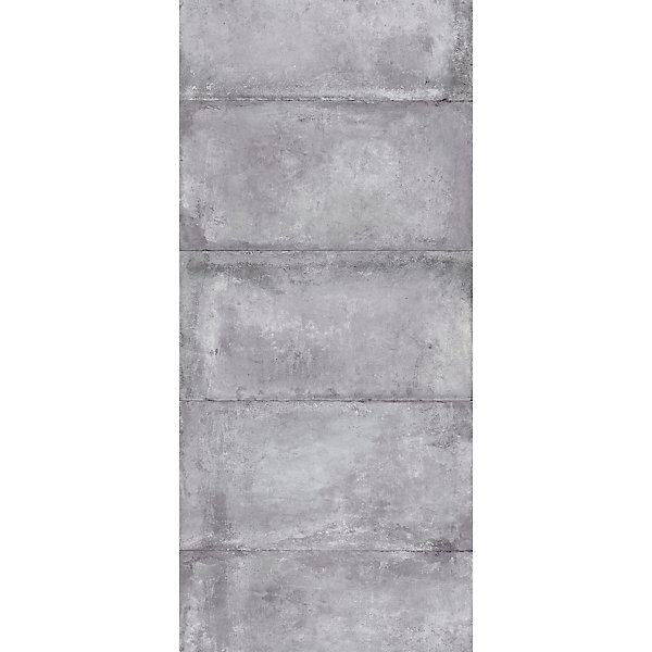 Panneau mural de salle de bains l.100 x H.210 cm, effet béton gris, Schulte Décodesign vendu par 2