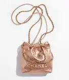 CHANEL 22 MINI HANDBAG Metallic Calfskin & Pink Gold-Tone Metal Copper