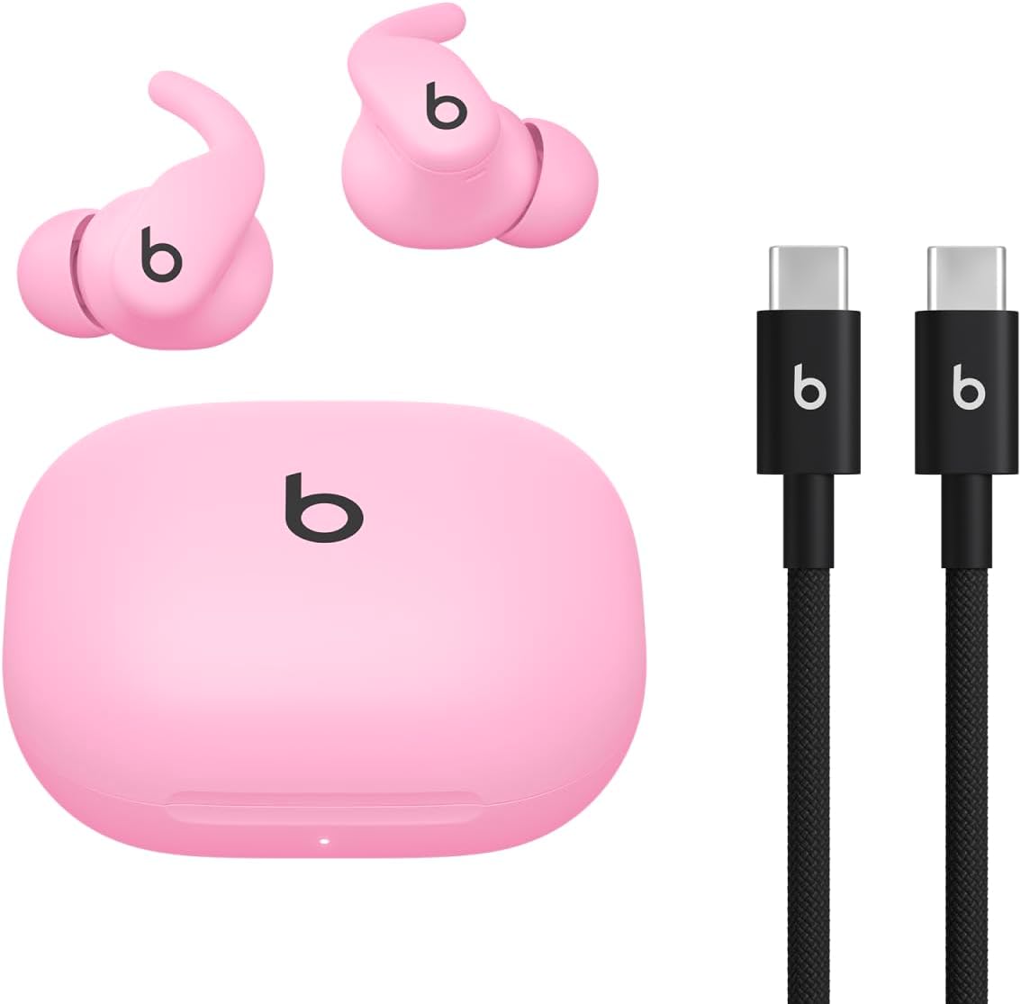 Beats - Powerbeats Fit - Wireless Noise-Cancelling Workout Earbuds with Ultimate Secure Fit with USB-C Charging Cable (1.5m) - Power Pink