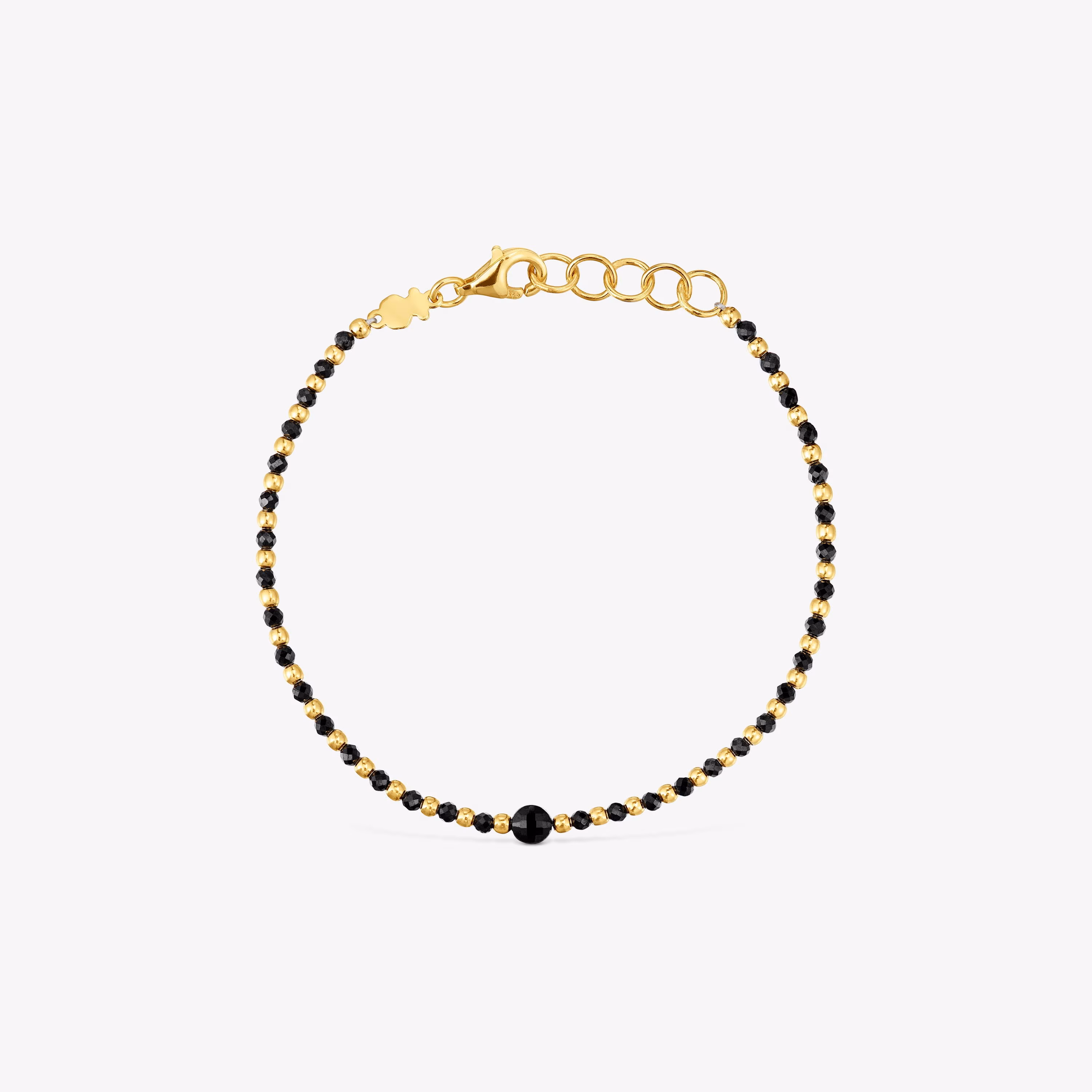 Pulsera bolas con baño de oro 18 kt sobre plata y espinela Basic Colors