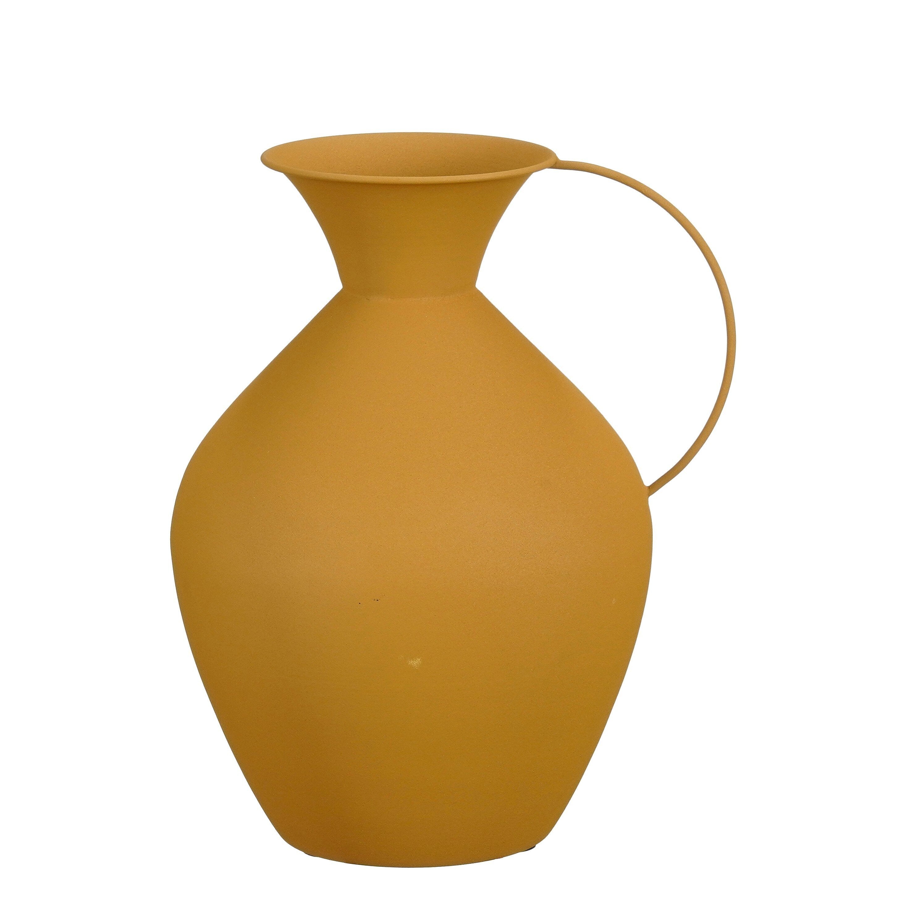 Mica Decorations Gyge Vaas - L30 x B24 x H37 cm - Metaal - Geel