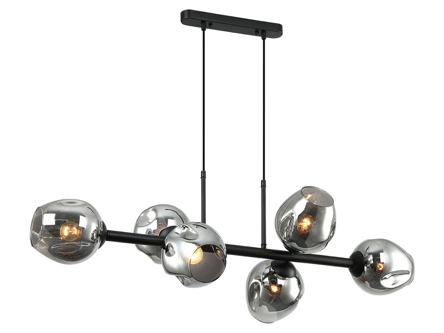 Lampa wisząca Borgo 6-punktowa stalowa czarna