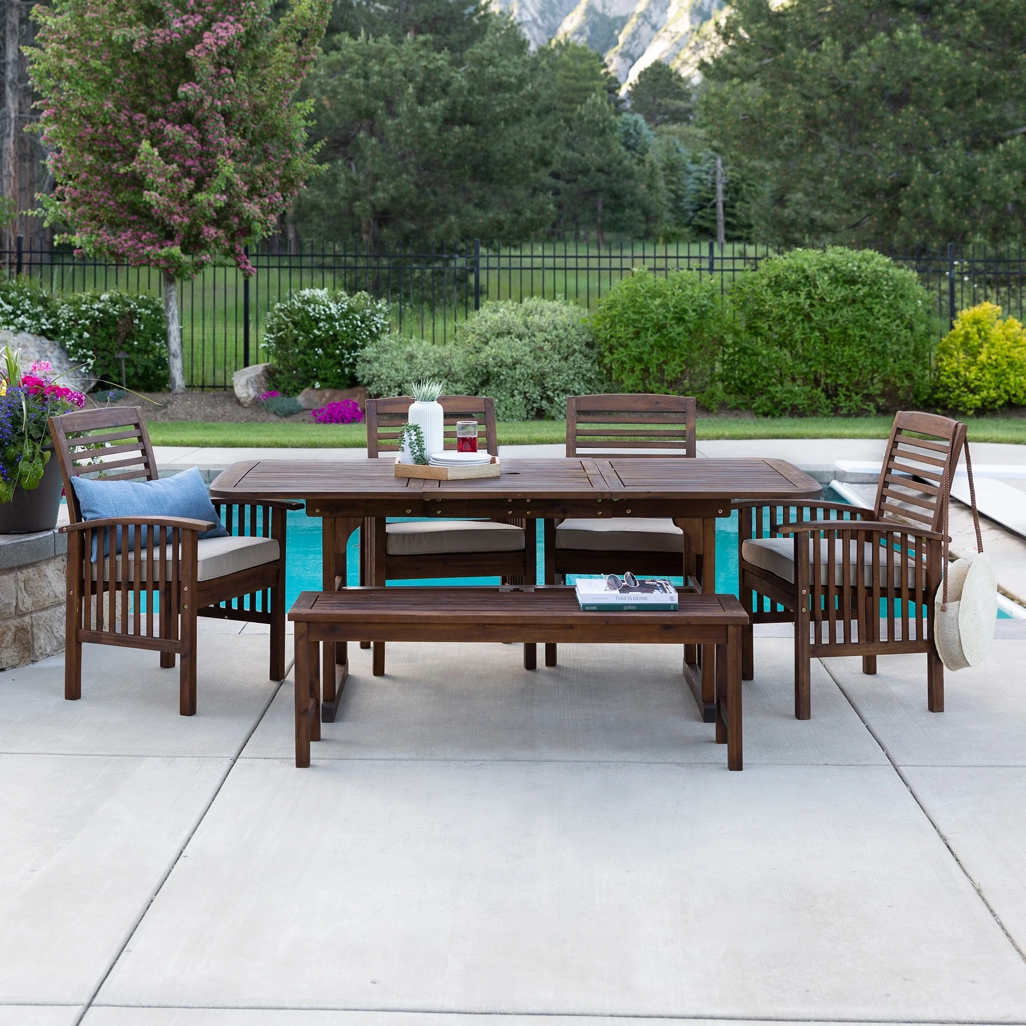 Middlebrook Galveston 6-Piece Acacia Wood Outdoor Dining Set
