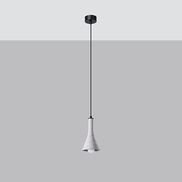 Lampe suspendue en béton 1 lampes 12x12x125cm Sollux