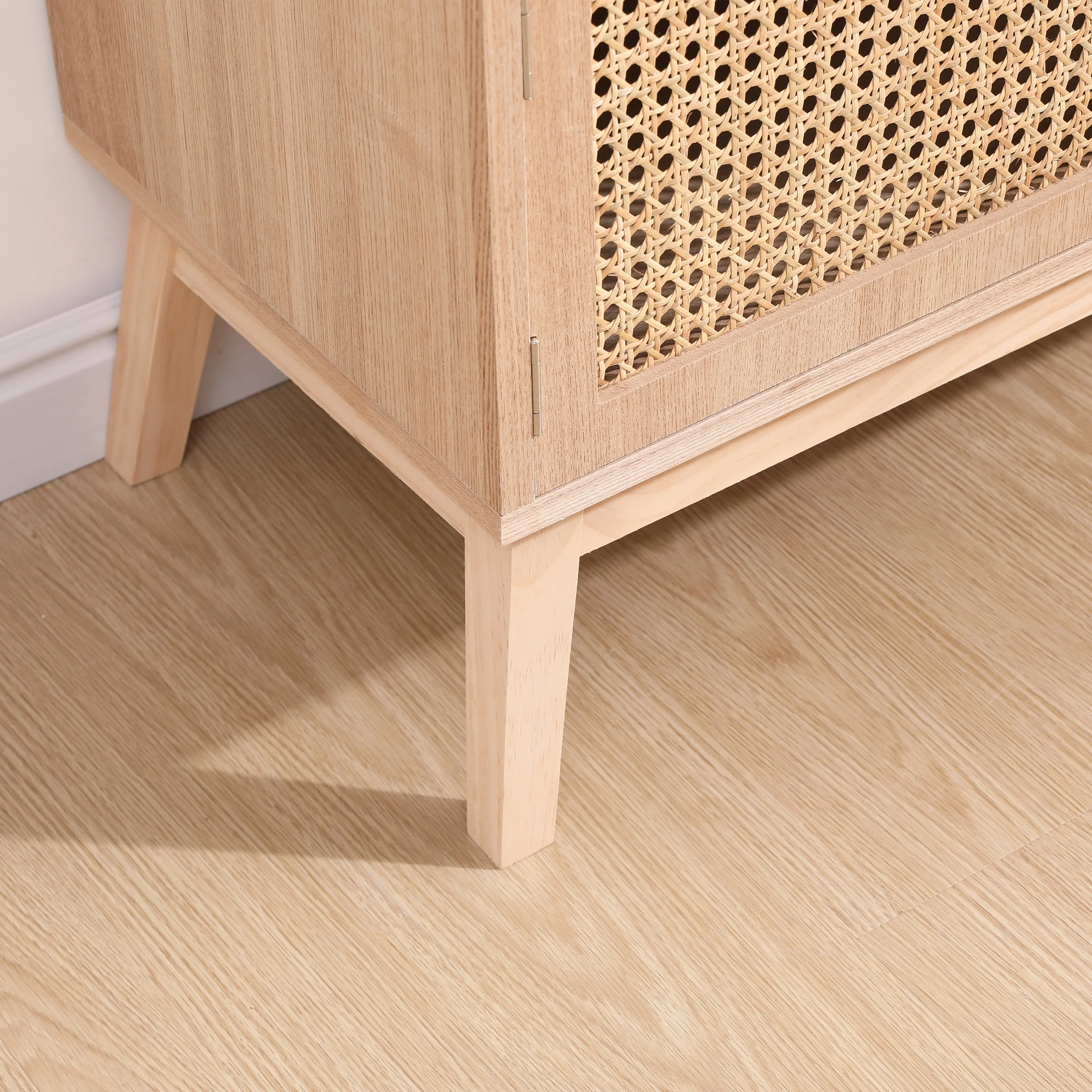 TV Stand for 55 Inch TV Entertainment Center with Adjustable Shelf with 2 Cabinets