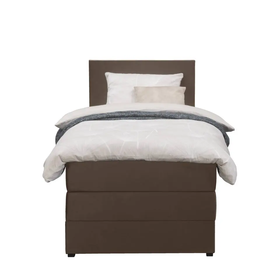 Boxspring met opbergruimte Liv egaal - bruin - 90x200 cm