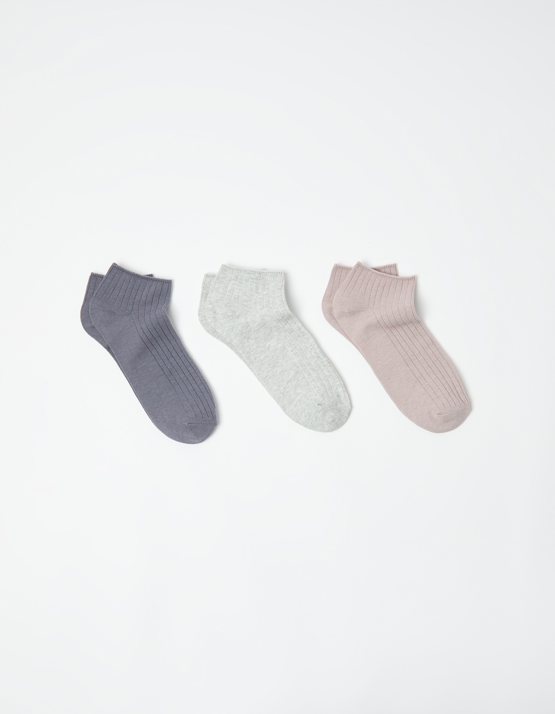 Pack 3 Pares de Meias Tornozelo, Mulher, Rosa