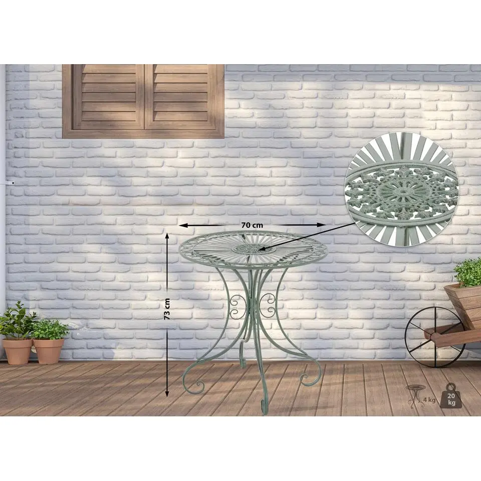 CLP Bijzettafel tuin Hari Metaal - antiek/groen