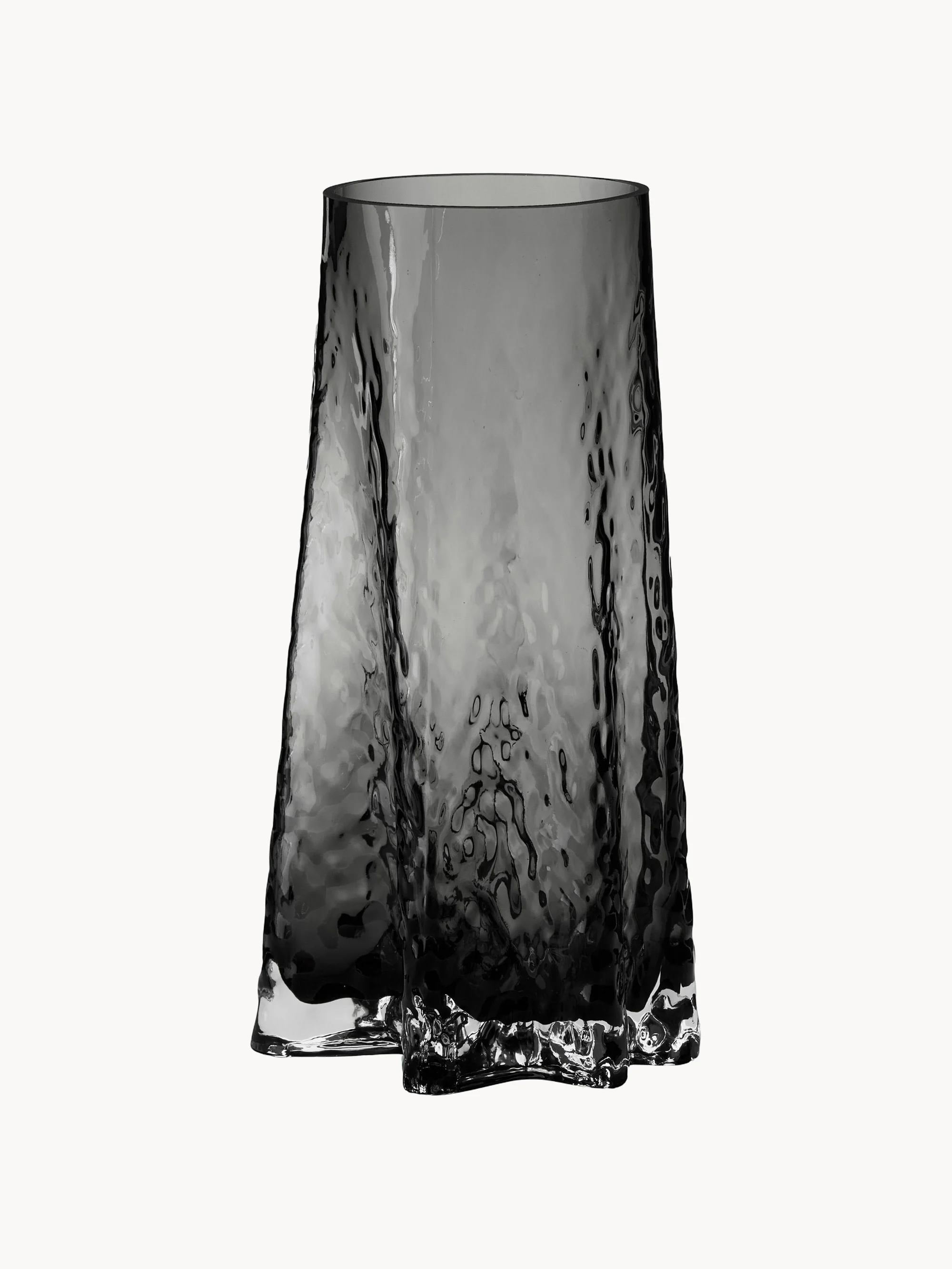 Mundgeblasene Glas-Vase Gry mit strukturierter Oberfläche, H 30 cm
