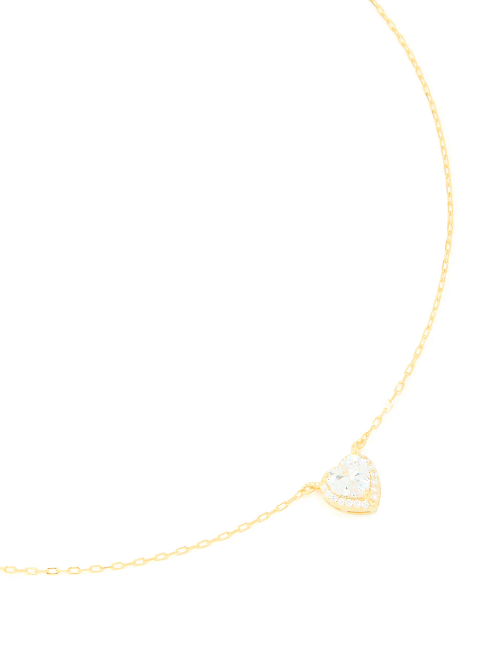 Sterling Silver Cubic Zirconia Halo Heart Necklace
