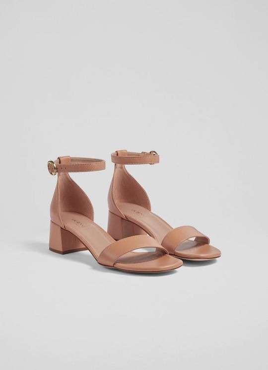Nanette Camel Leather Sandals