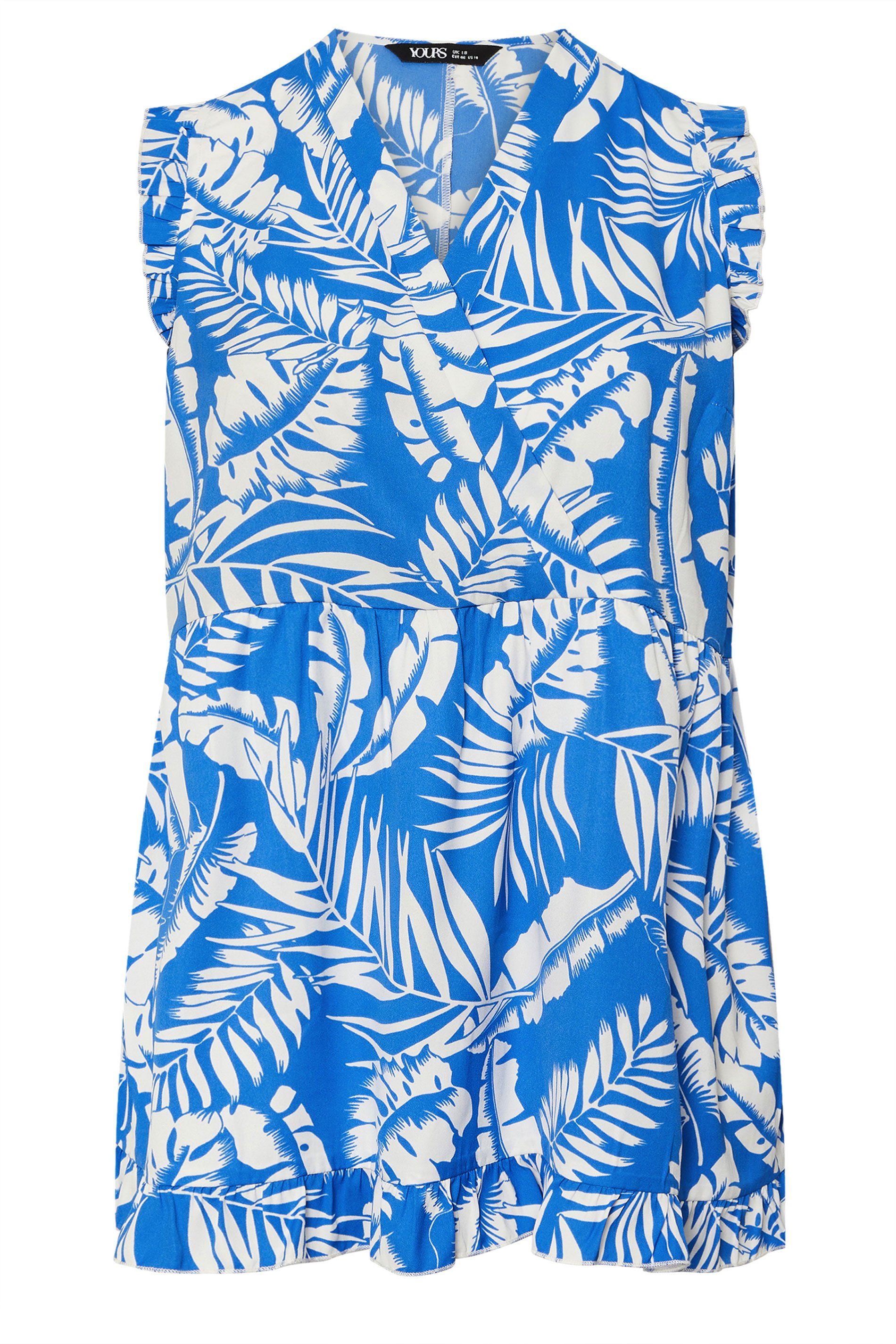 Yours Palm Frill Wrap Top