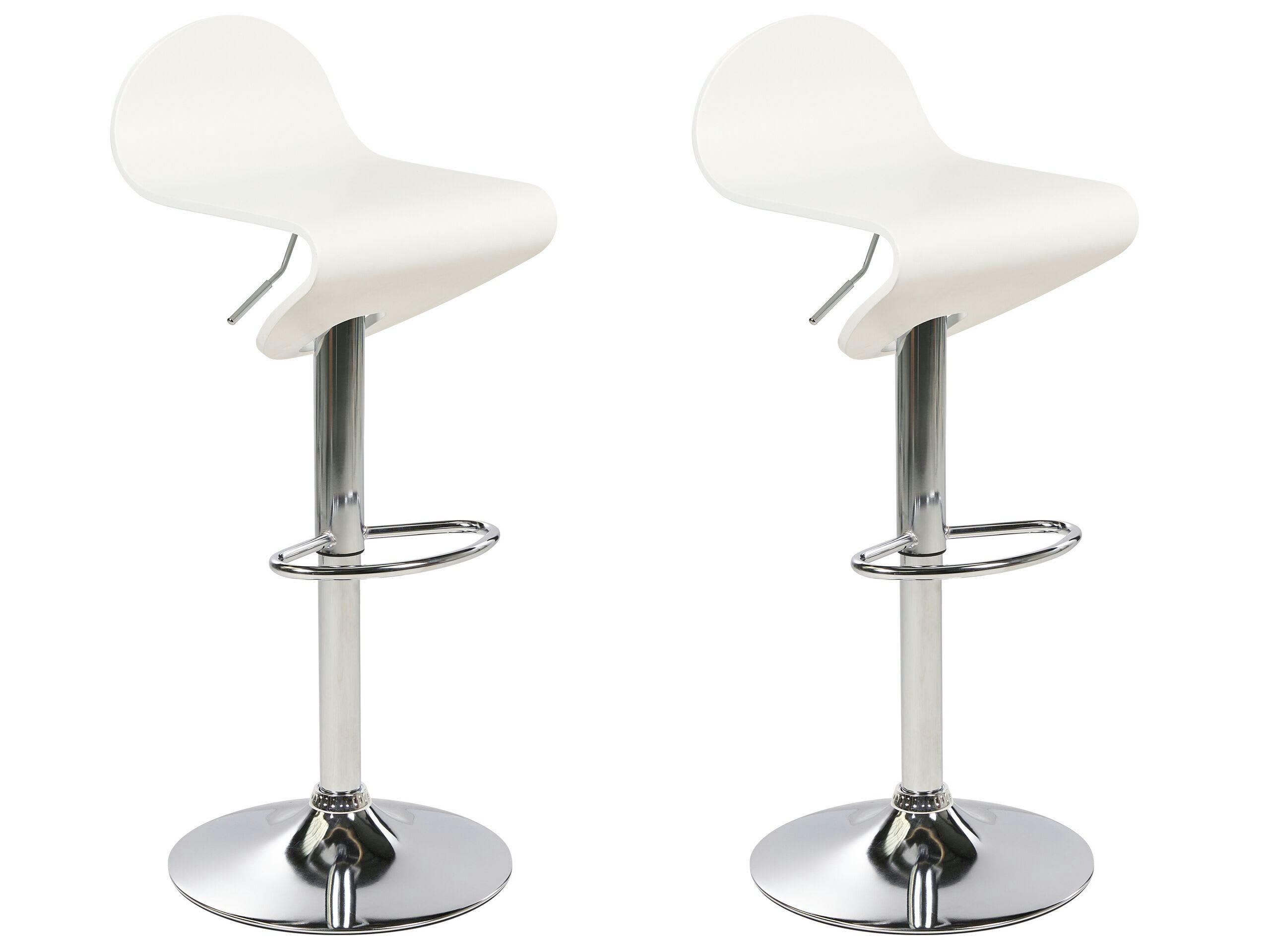 LIVERPOOL - Lot de 2 tabourets de bar blanc