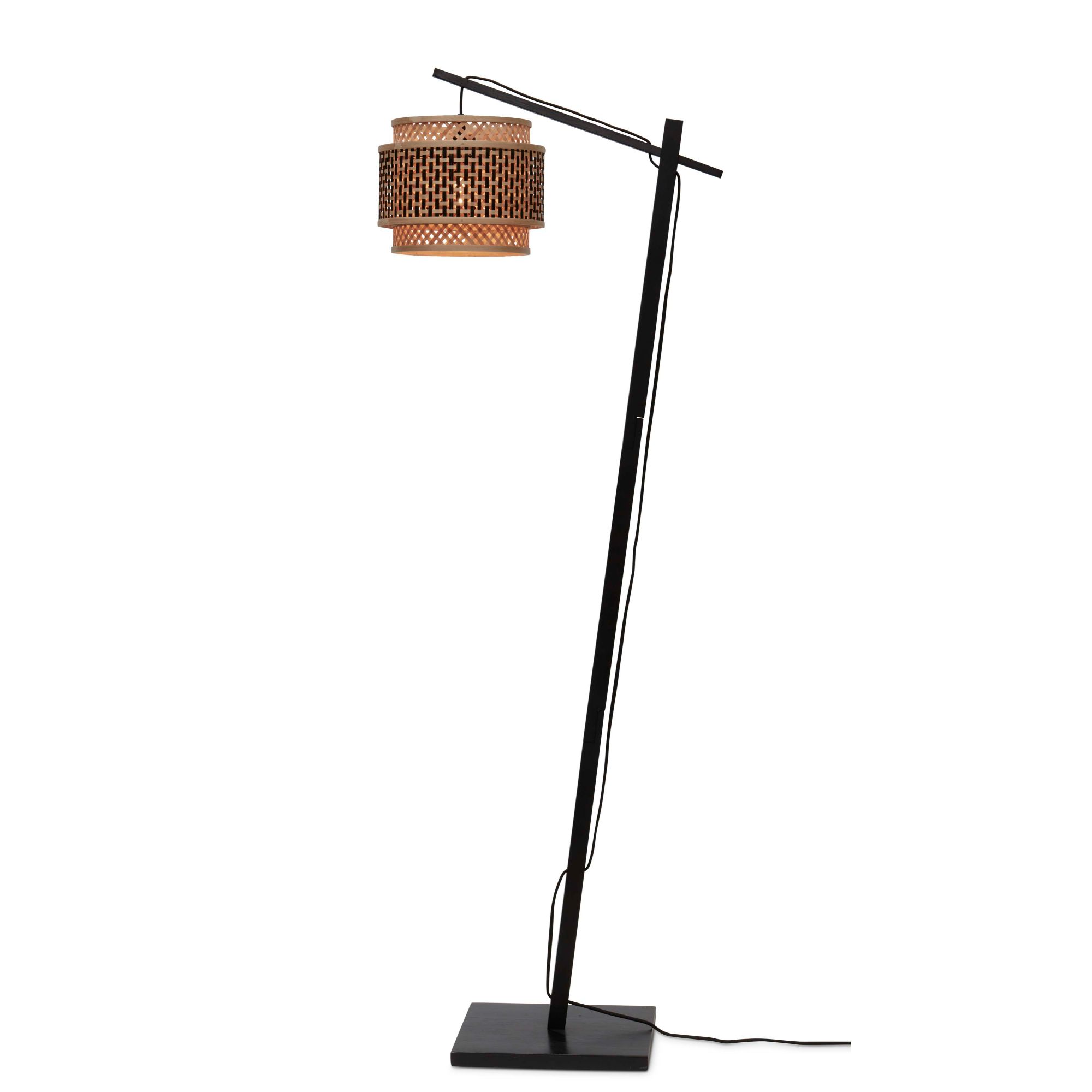 GOOD&MOJO vloerlamp Bhutan - bruin - Ø25cm