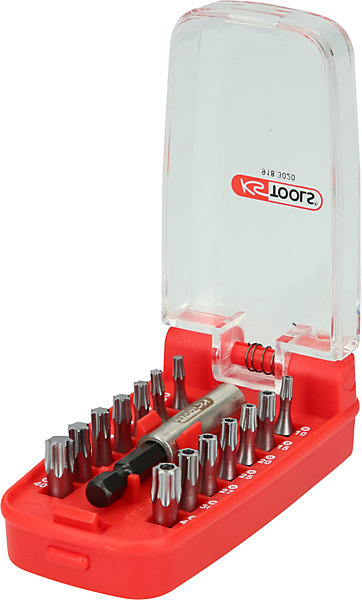 KS Tools - 918.3020 - Jeu d'embouts de vissage TORX - TORX percé à code couleur TORSIONplus, 15 pièces