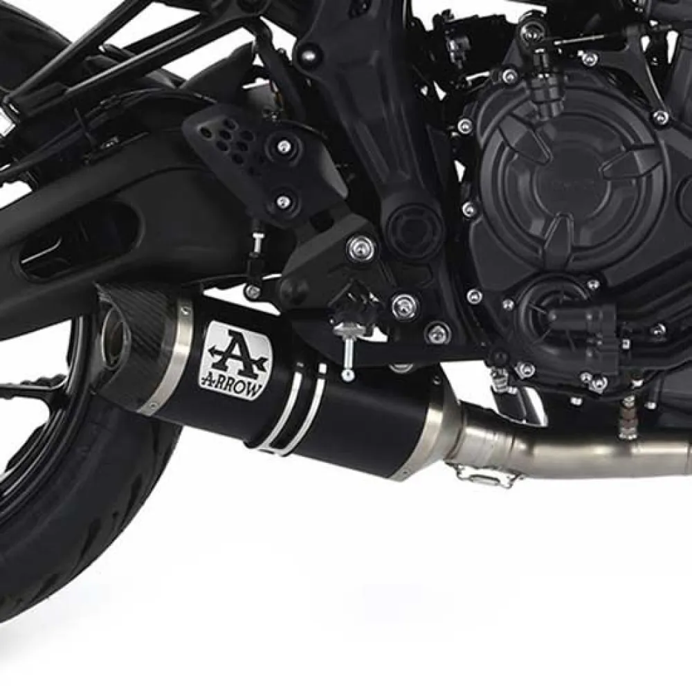 Arrow Thunder Aluminium Dark With Carbon End Cap Yamaha MT-07 ´21-23 Homologated Muffler