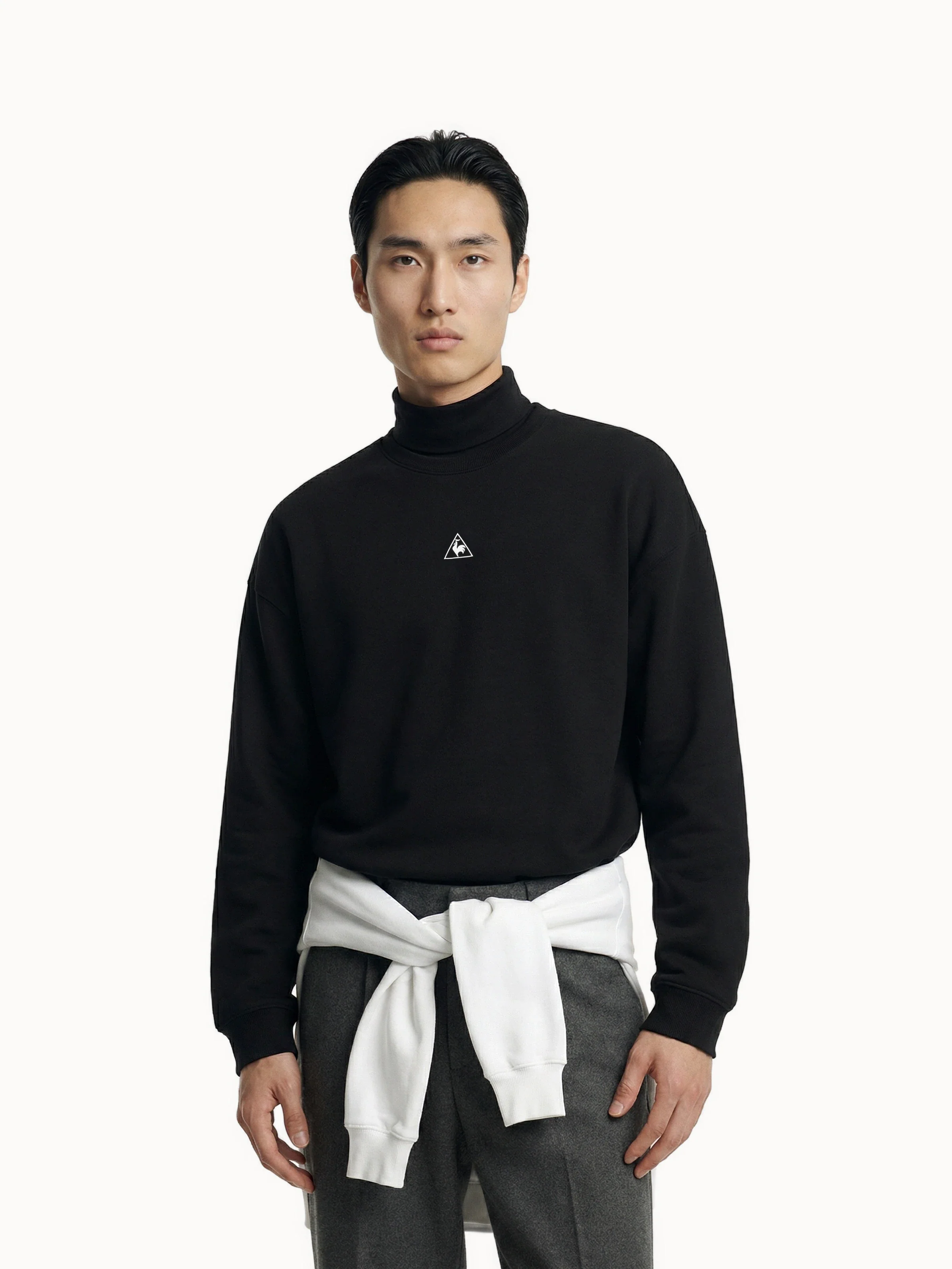 Sweat col rond relax double face et logo triangle centré