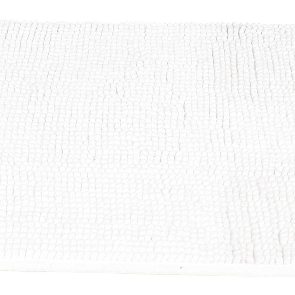 Tapis de salle de bain chenille blanc 45x65cm