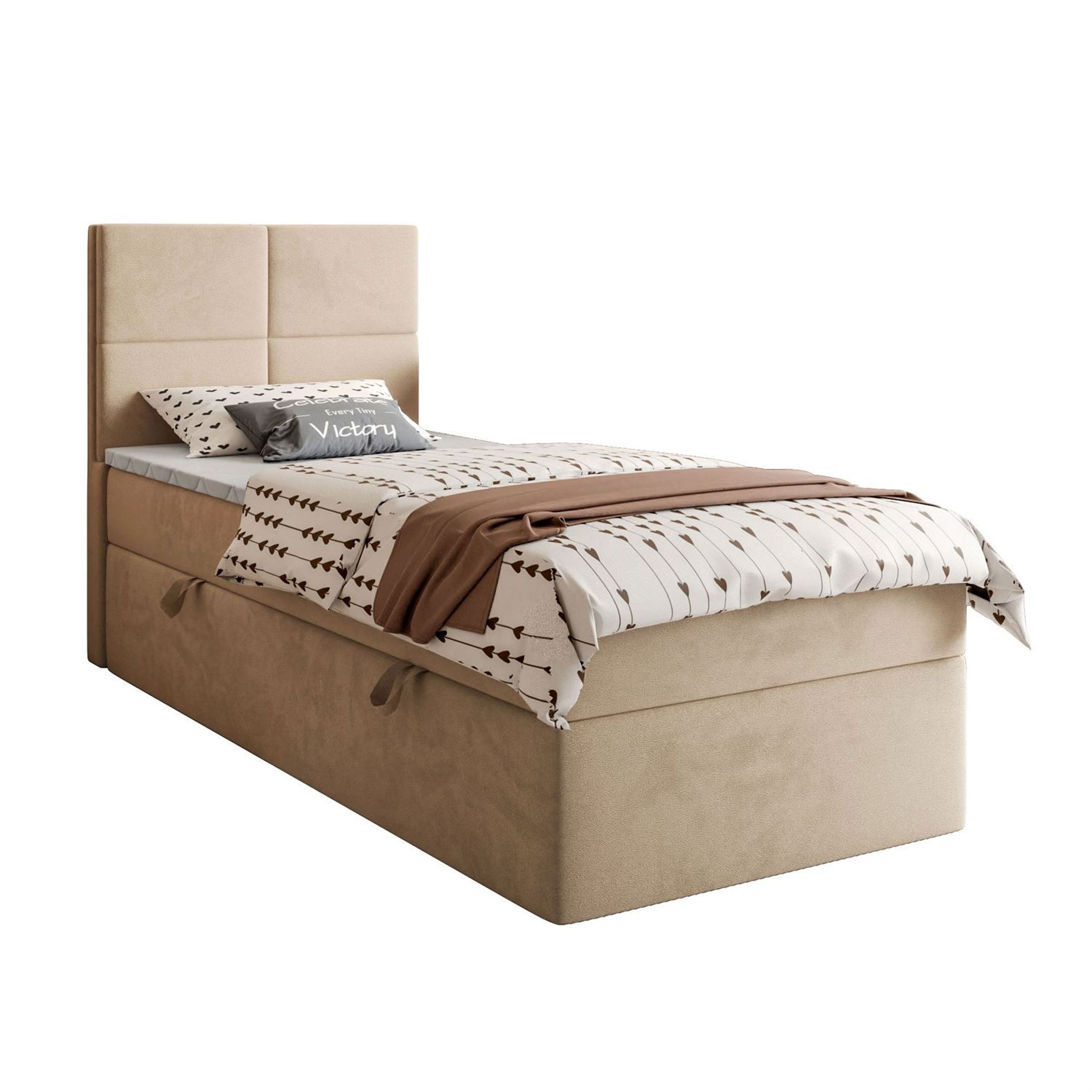 Łóżko CROSS MINI 70x200 Royal Velvet 170 z topperem