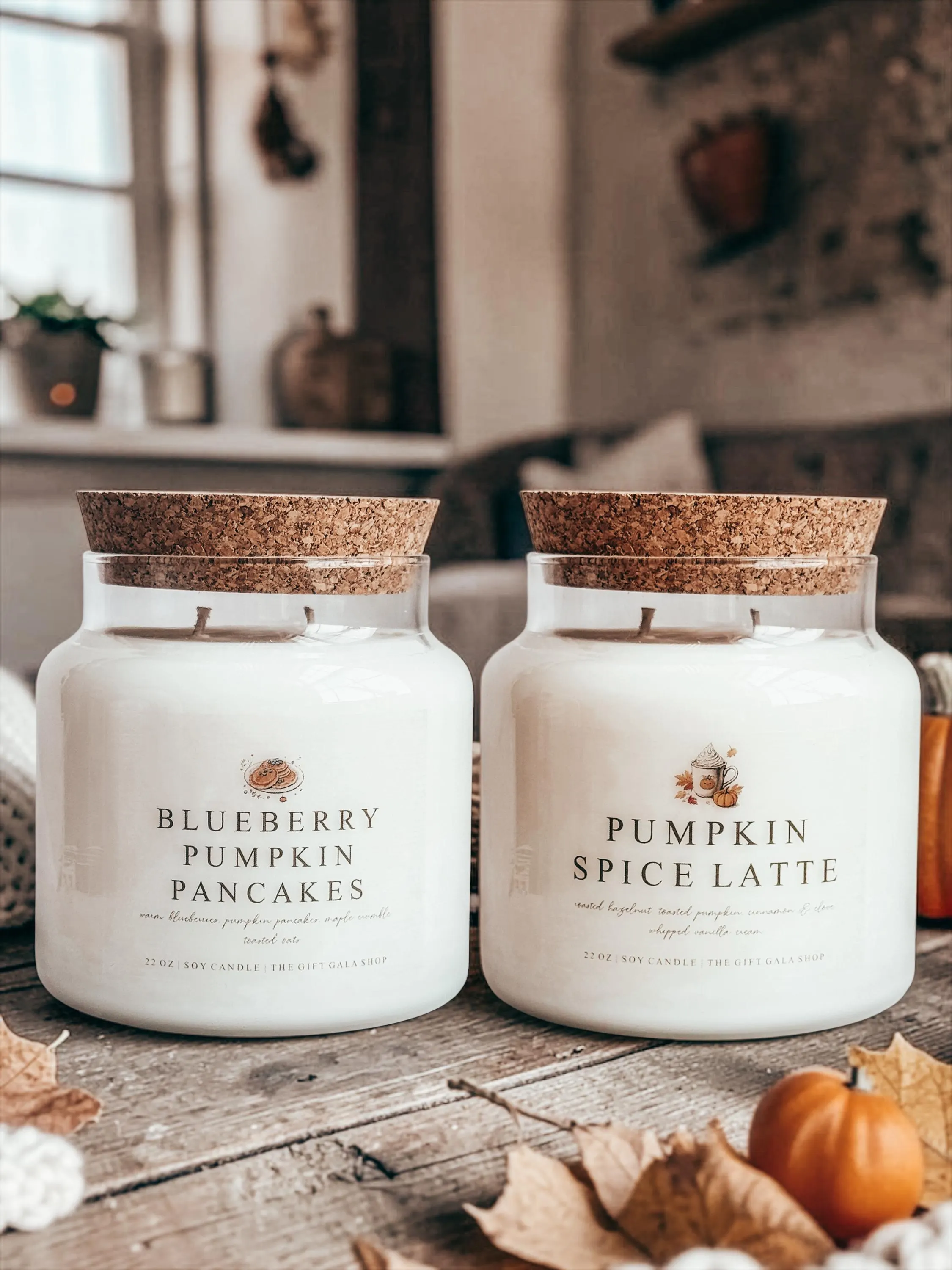 Fall Soy Candles | 22 oz Large Apothecary Candle | Cozy Farmhouse Fall Scent | Hand Poured Nontoxic | Choose Scent | Dye & Cruelty Free