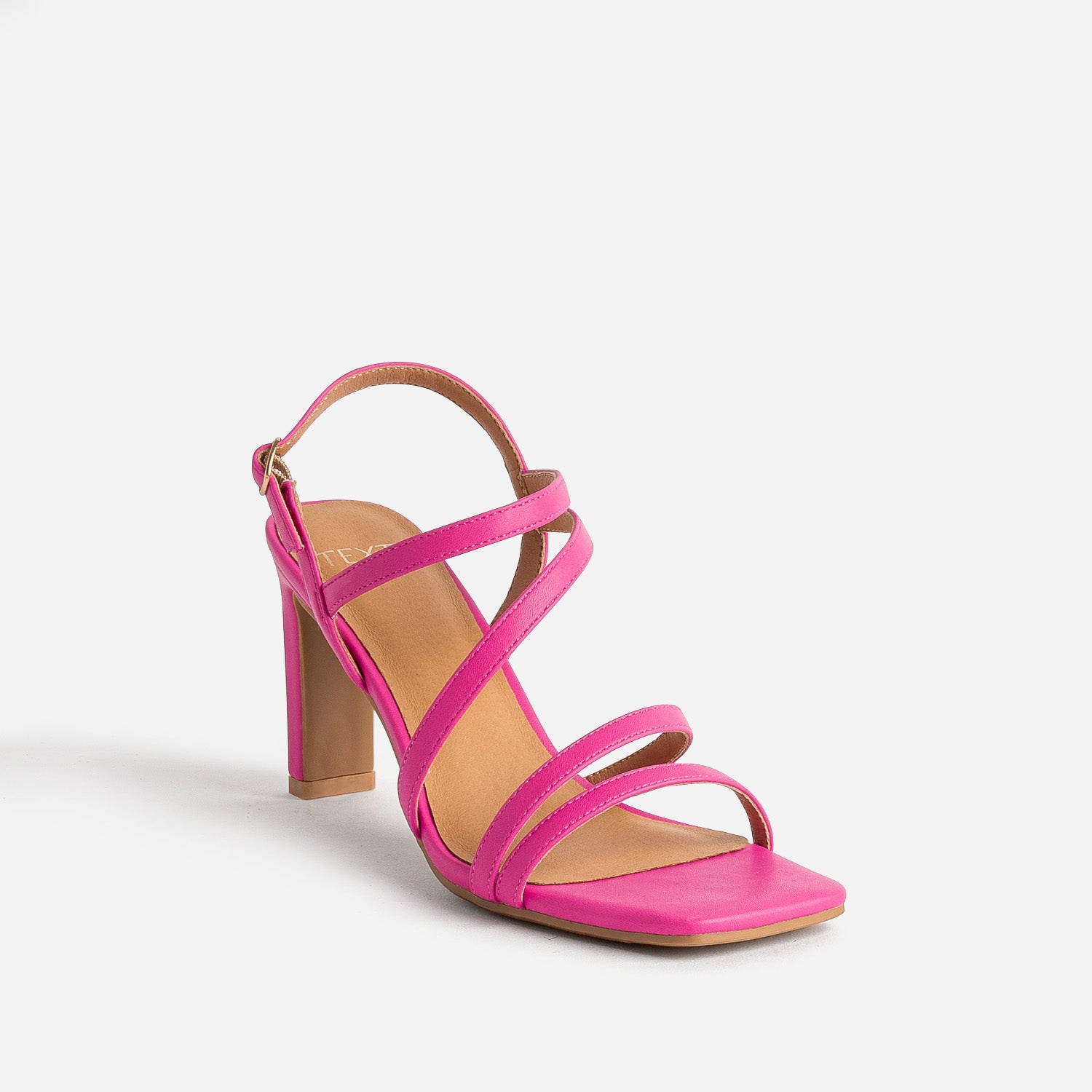 Sandale TEXTO rose fluo à talon